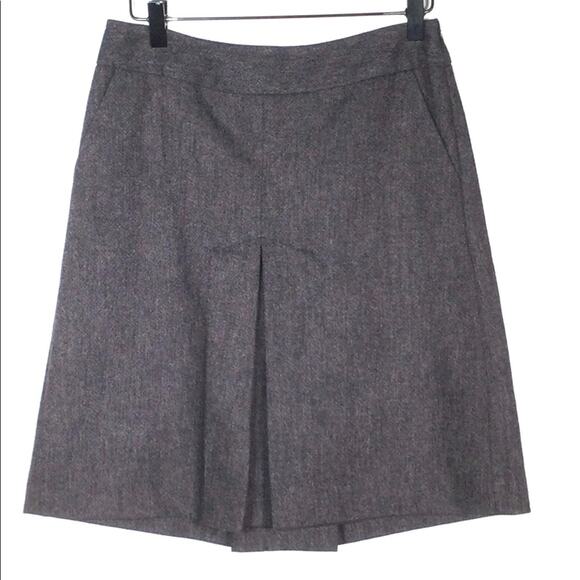 The Limited brown wool blend knee length A line business casual skirt size 0 B83 - Picture 1 of 5